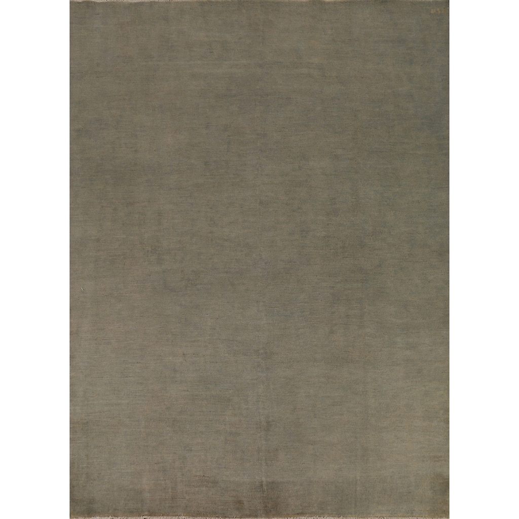 Gray & Beige Gabbeh Oriental Area Rug Handmade Wool Carpet - 7'10" x 9'6"