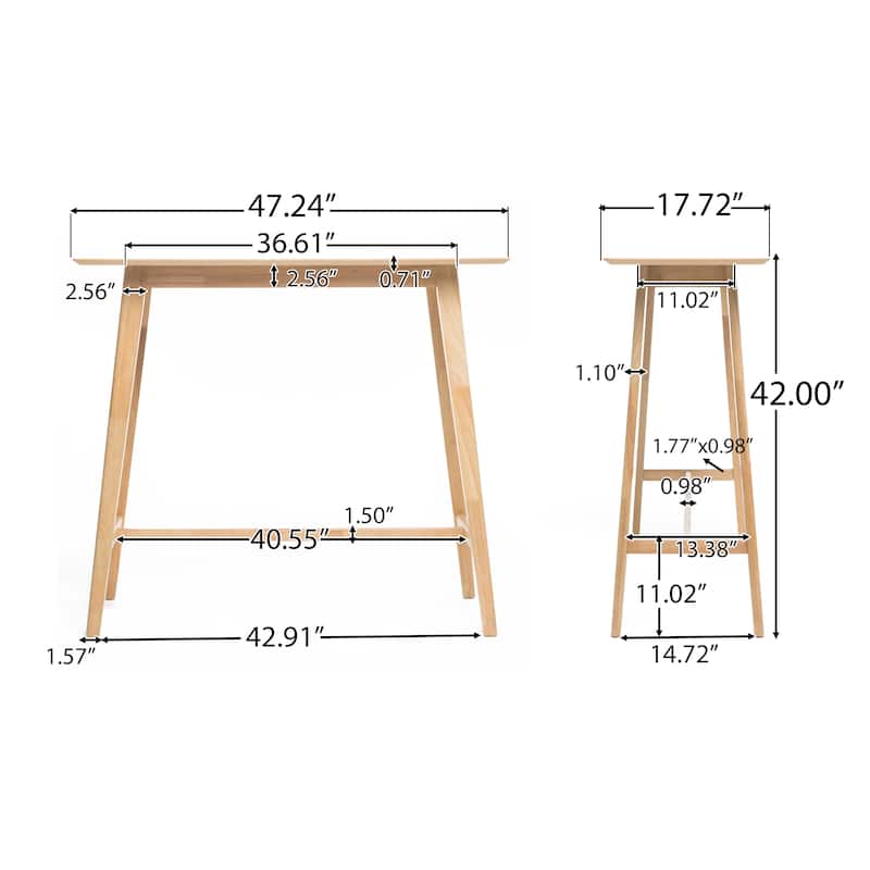 Carson Carrington Viborg Walnut Finish Wood Bar Table by Christopher Knight Home - 47.24" L x 17.72" W x 42.01" H