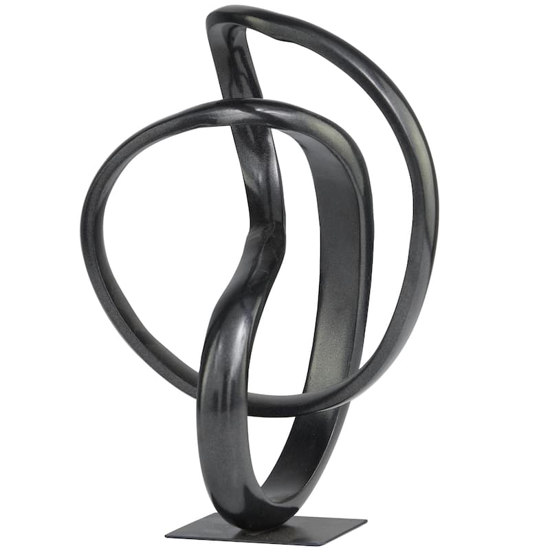 Aluminum Metal Abstract Decorative Sculpture - Dark Gray or Gold - Roche River Decor - Dark Gray