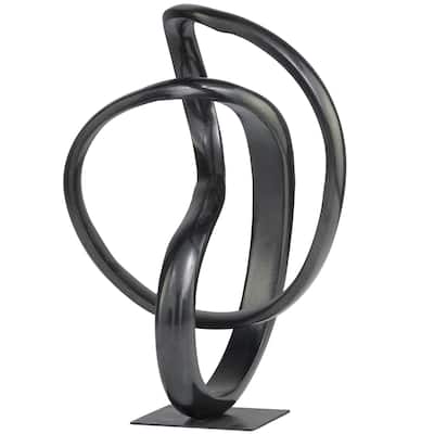 Aluminum Metal Abstract Decorative Sculpture - Dark Gray or Gold - Roche River Decor