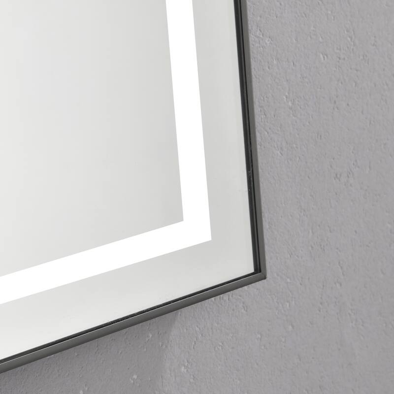 20" x 30" LED Bathroom Mirror with Front and Backlight, Wall Mounted Vanity Mirror with Aluminum Frame, Anti-Fog