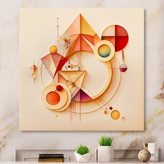 Designart 'Orange And Yellow Geometric Abstract II' Modern