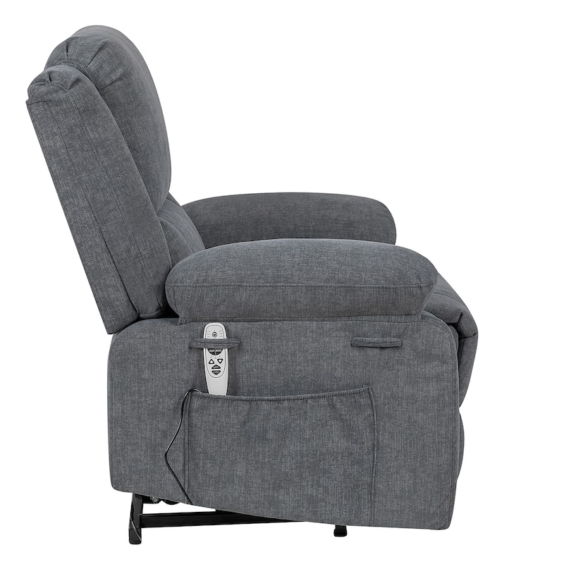 Power Assist Lift Recliner Chair With Massage and Heating Remote Control with Cup Holders for Elderly