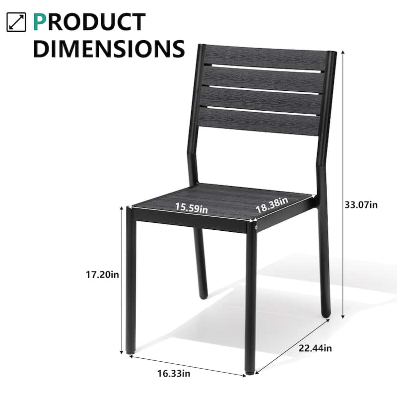 VredHom Outdoor Stackable Aluminum Patio Dining Chairs