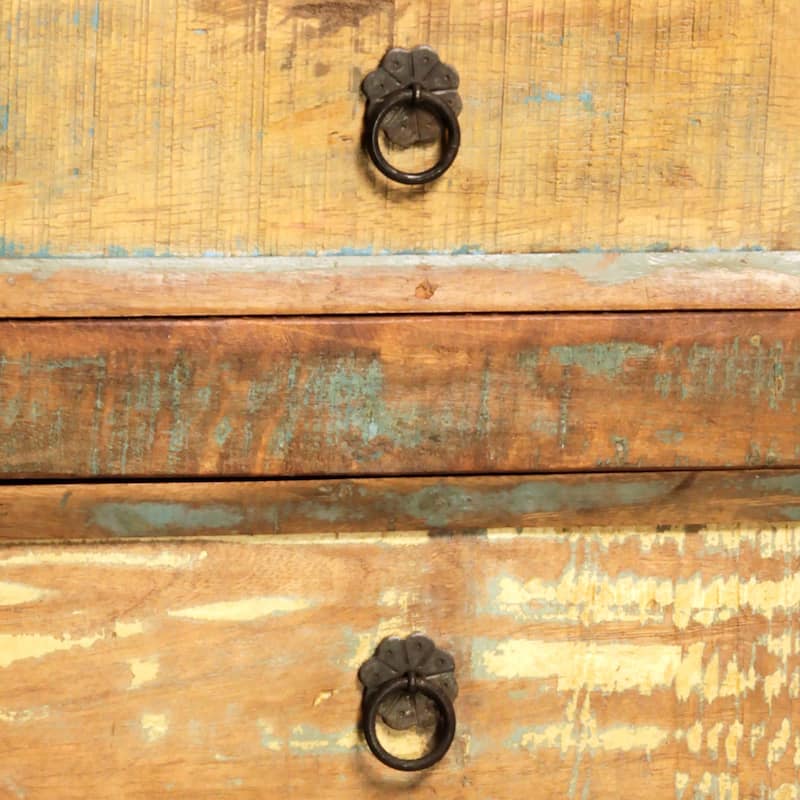 Journee Distressed Painted Reclaimed Hardwood 3-Drawer Storage Night Stand