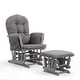 preview thumbnail 26 of 28, Rejoice Glider Rocking Chair with Ottoman LIGHT GRAY / GRAY