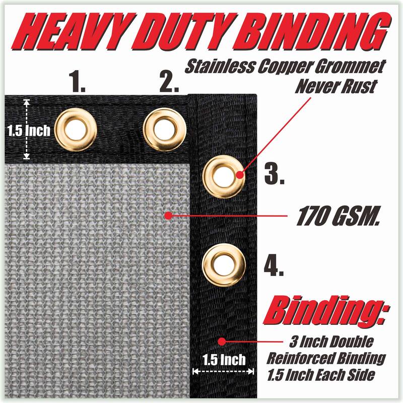 ColourTreeUSA 25 ft. Length Fence Privacy Screen Windscreen Cover Fabric Shade Tarp Netting Mesh Cloth Commercial Grade 170 GSM