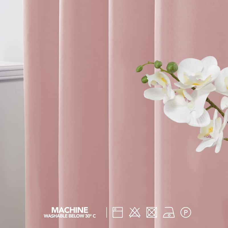 Deconovo 100 Percent Blackout Double Layers Lined Curtain (2 Panel)