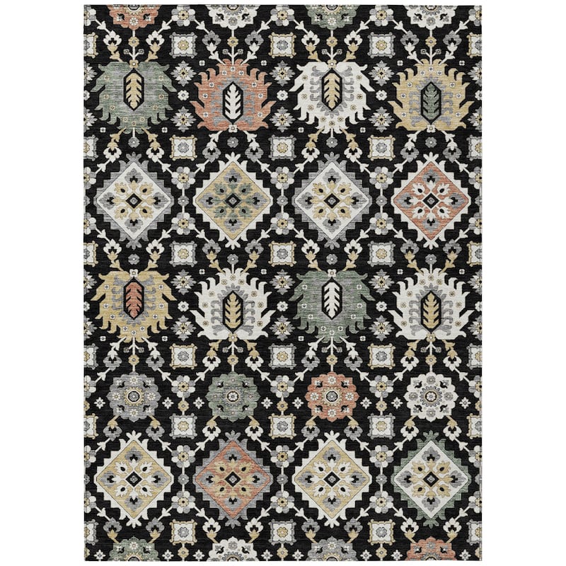 Machine Washable Indoor/Outdoor Boho Global Chantille Rug