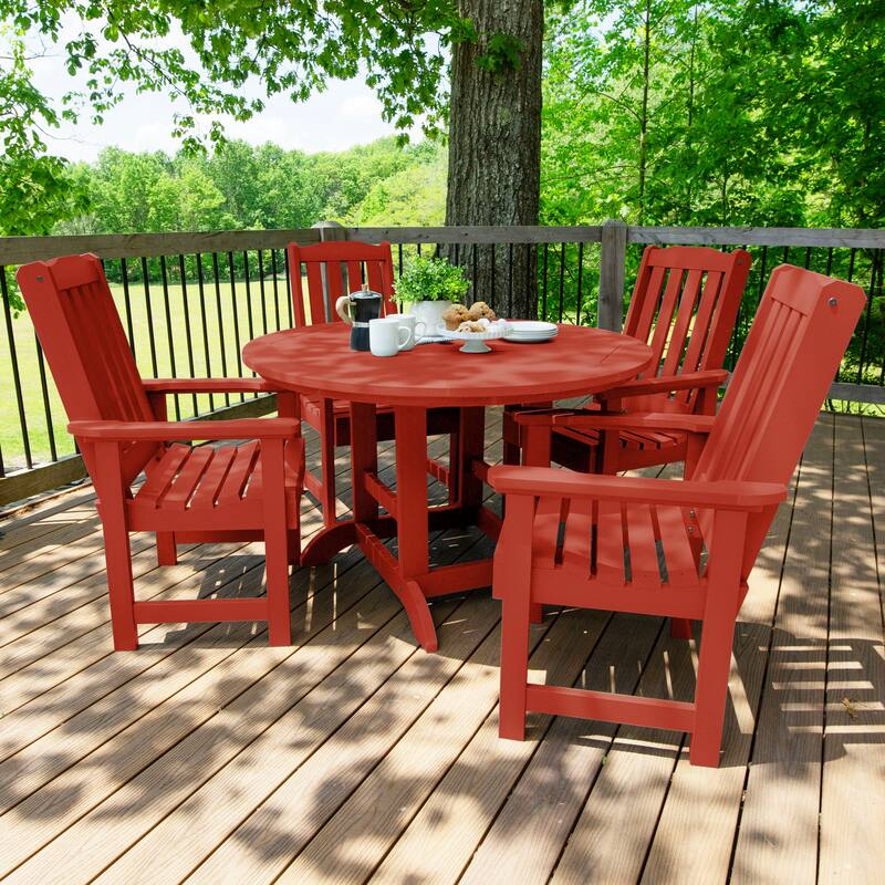 Lehigh 5-piece Outdoor Dining Set - 48" Round Table, Dining-height