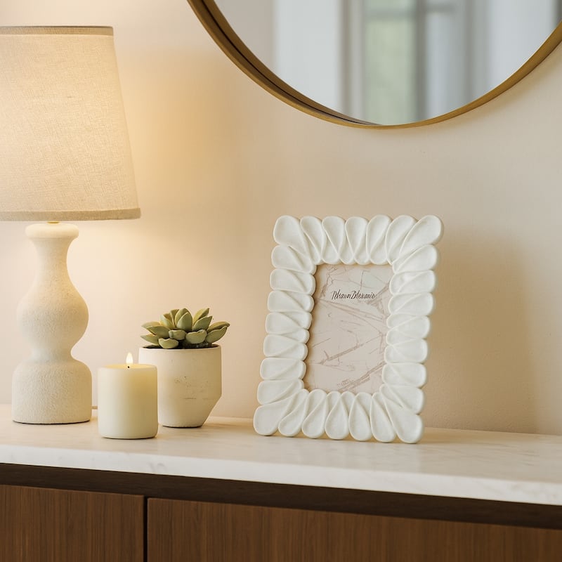 Resin Photo Frame Sculpted Dimensional Design and Textured Contours