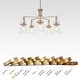 preview thumbnail 8 of 13, Haye Modern Gold 5-Light Wheel Glass Chandelier for Dining Room Bedroom - D25" x H16.5"
