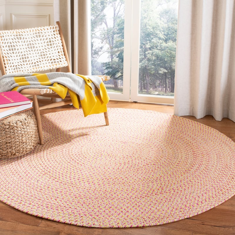 SAFAVIEH Handmade Braided Mariea Country Cotton Rug - 6' Round - Multi