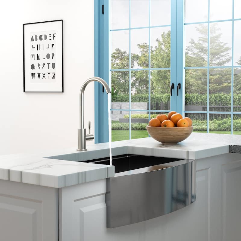 Single Handles Stainless Steel Kitchen Sink Faucet In Brushed Nickel