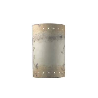 Justice Design Ambiance ADA Greco Travertine Large Cylinder Wall Sconce
