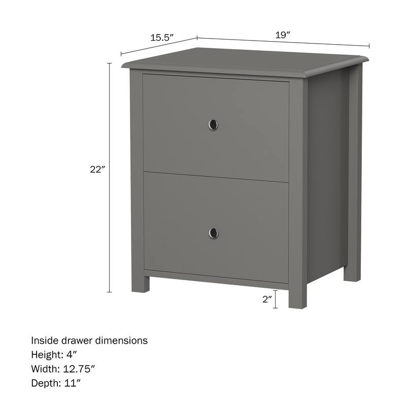 Lavish Home Set of 2 End Tables with Drawers, Gray