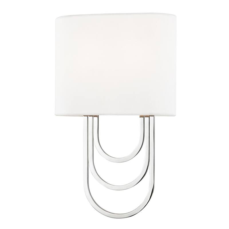 Mitzi by Hudson Valley Farah 2-light Polished Nickel ADA Wall Sconce, White Linen