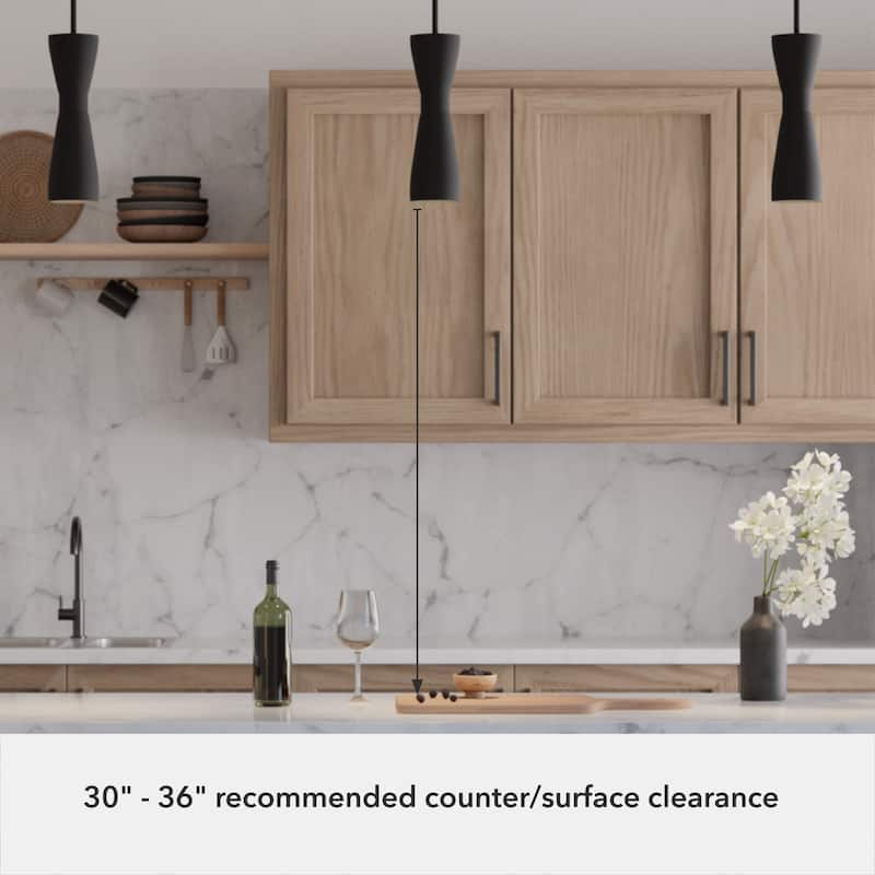 Hunter Zola Flat Matte Black 1 Light Pendant - Kitchen, Bedroom - Modern, Formal, Cone - Designer!