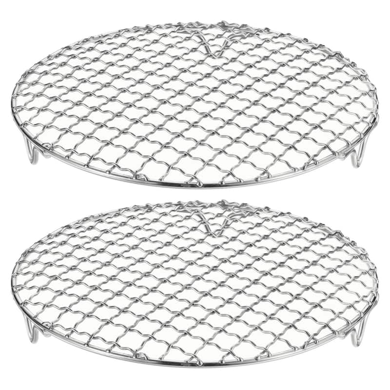 2pcs Round Cooking Rack 7.9" 201 Stainless Steel Barbecue Grill with 20mm Legs - 7.9 Inch