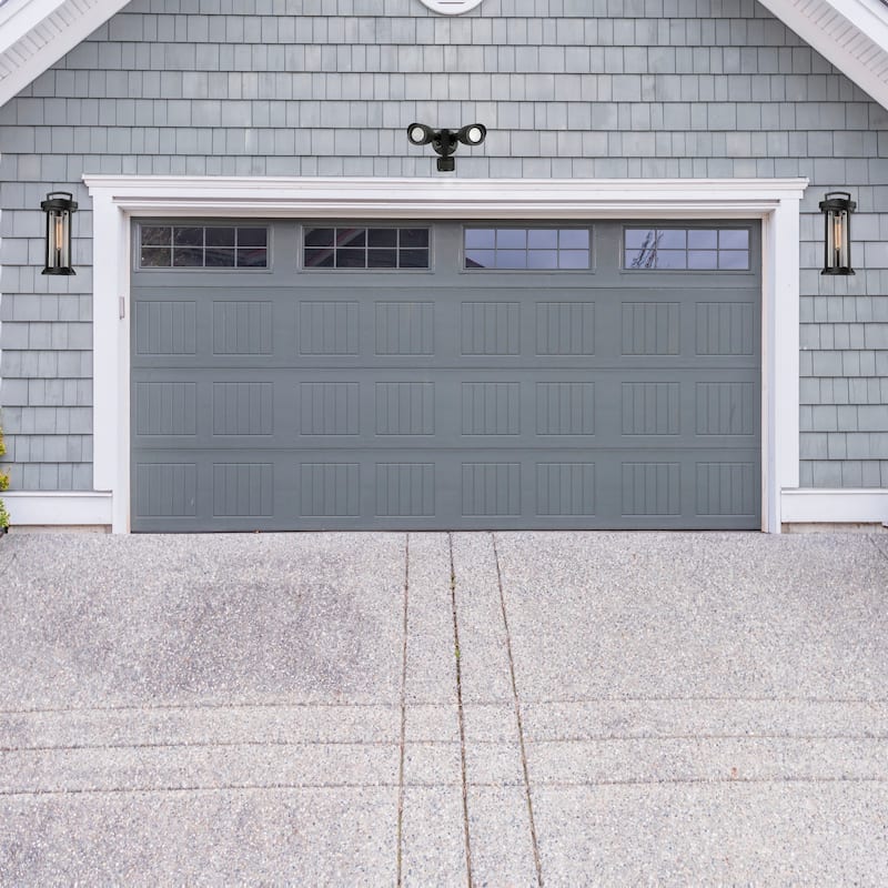 LED Security Light Dual Head With Motion Sensor Black Finish 3000K