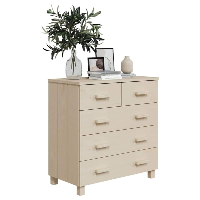vidaXL Sideboard Bar Buffet Console Cabinet with Drawers HAMAR Solid Wood Pine - 31.1"x15.7"x31.5"