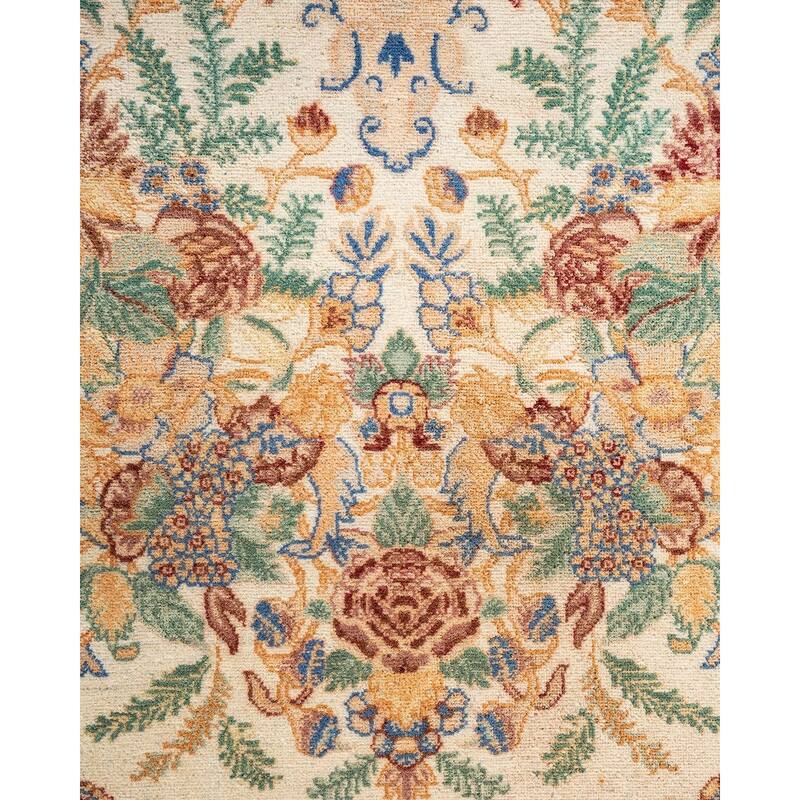 Overton Hand Knotted Wool Vintage Inspired Traditional Mogul Beige Area Rug - 6' 2" x 9' 2"