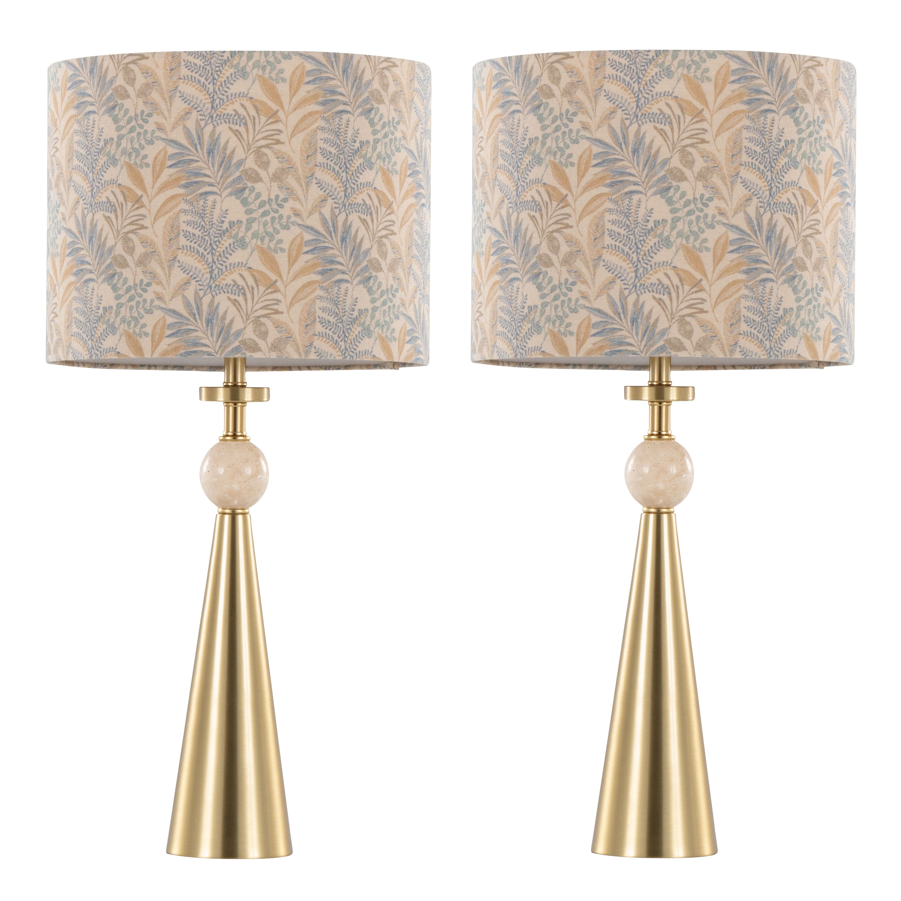 Silver Orchid Connie Travertine 27" Table Lamp (Set of 2)