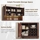 preview thumbnail 10 of 19, 72" Wine Bar Cabinet, Modern Wood Coffee Bar Cabinet with LED Lights - N/A
