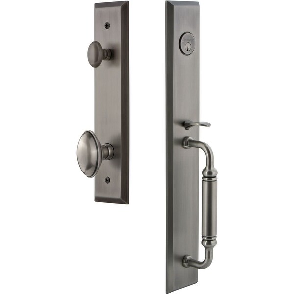 Grandeur FAVCGREDN_ESETD_NA Fifth Avenue Solid Brass Rose Dummy "C" Grip Handleset with Eden Prairie Knob