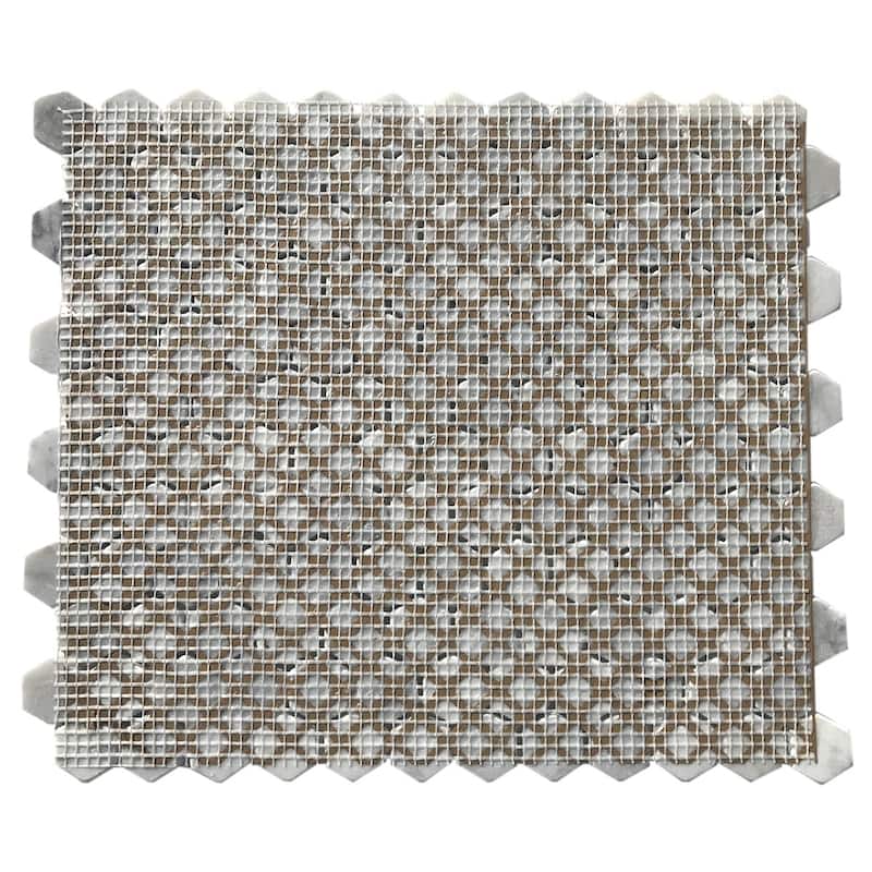 Carrara Marble 1" x 1" Honeycomb Tumbled Mosaic Tile