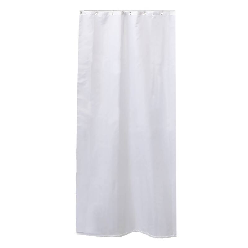 Stall Shower Curtain Half Size Polyester 8 Rings 72"L x 48"W - White