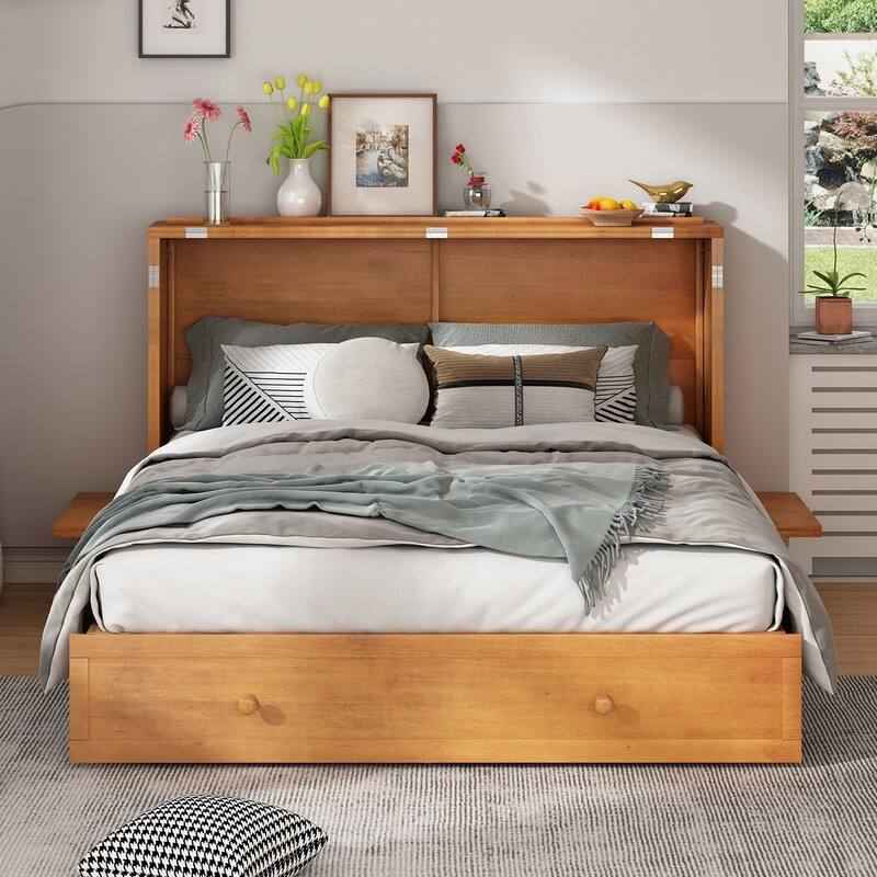 Mixoy Murphy Bed,Cube Cabinet Chest Bed with Charging Station