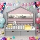 preview thumbnail 1 of 33, Modern Full Size Wooden House Bed Kids Bed with 2 Drawers and Storage Shelf,Playhouse Design Grey