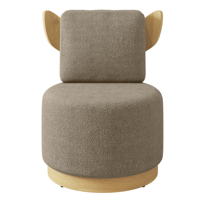 Corvus Dover Teddy Fabric Swivel Accent Chair 1pc - Tan