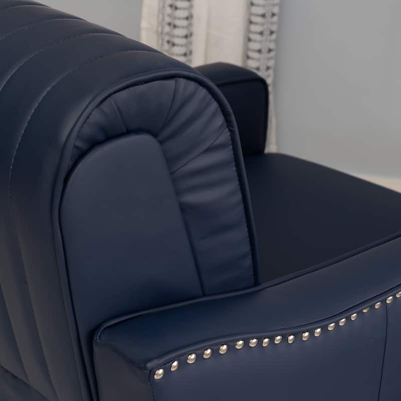 Linon Carlota Faux Leather 360 Swivel Accent Chair