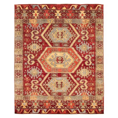 ECARPETGALLERY Hand-knotted Jules Serapi Dark Red Wool Rug - 8'0 x 9'9