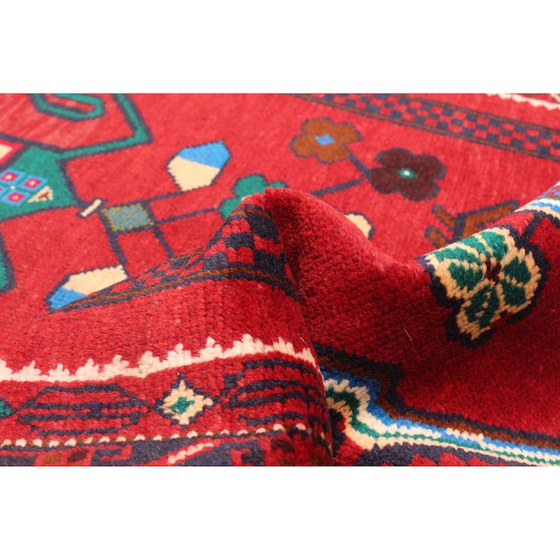 ECARPETGALLERY Hand-knotted Teimani Red Wool Rug - 2'10 x 5'5