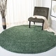 preview thumbnail 2 of 123, SAFAVIEH August Shag Veroana Solid 1.5-inch Thick Rug 4' Round - Green - Round