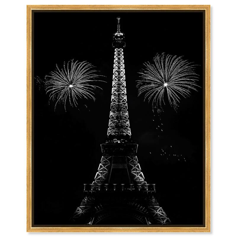 Fireworks Over Paris Canvas by Art Remedy - 20" x 24" - Gold