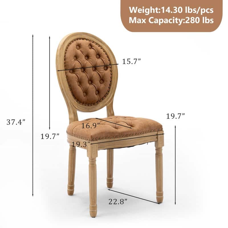 Upholstered French Style Nailhead Dining Chairs(Set of 6)