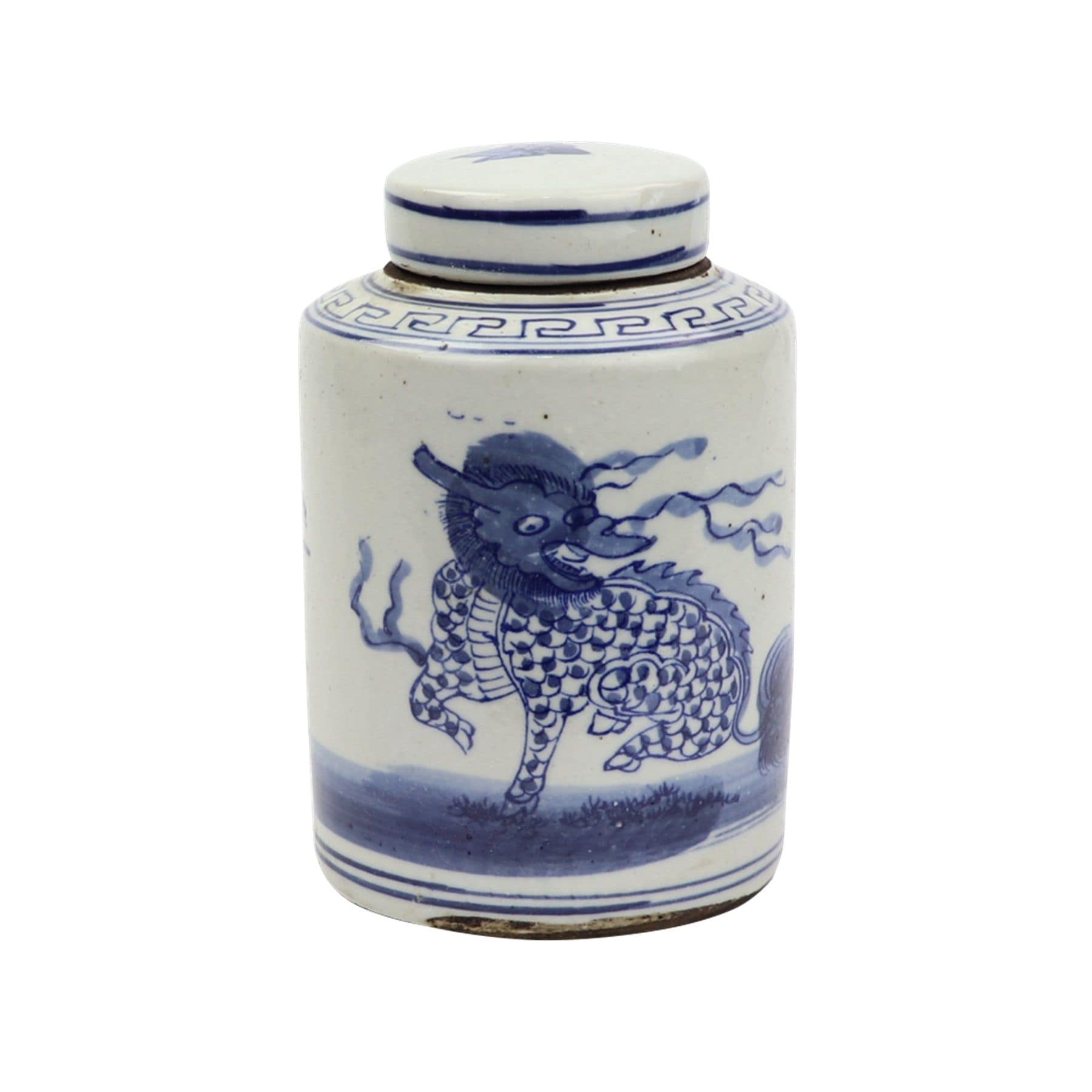 8 in H Blue And White Mini Tea Jar Kyrin Porcelain