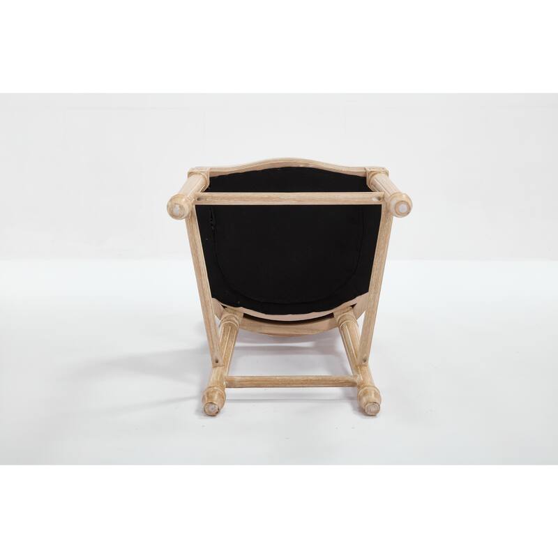 Set of 2 French Country Dining Chairs, Upholstered with Round Back Design