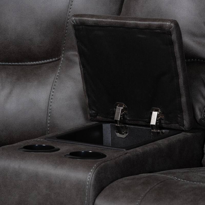 Mistral 6-Piece Reclining Sectional Sofa with Left-facing Chaise Lounge - Suede Upholstered Modular Sectional with Storage