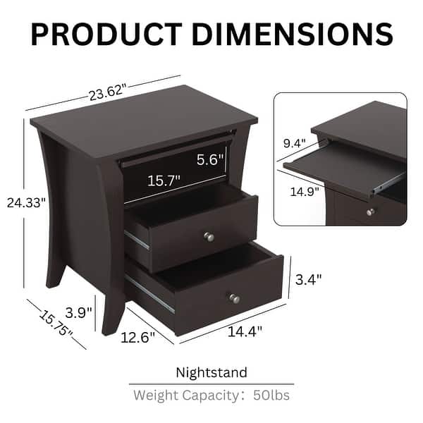 Mendolla Transitional Wood 2-Drawer Nightstand with Shelf by Furniture of America