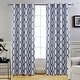 preview thumbnail 49 of 58, DriftAway Mason/Geo Thermal Insulated Blackout Grommet Window Curtain Panel 52" width x 84 " length - Navy