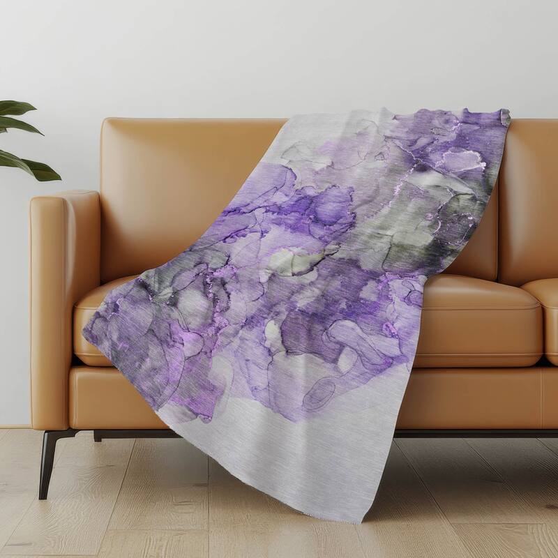 Premium Machine Washable Abstract Contemporary Sherpa Throw Blanket
