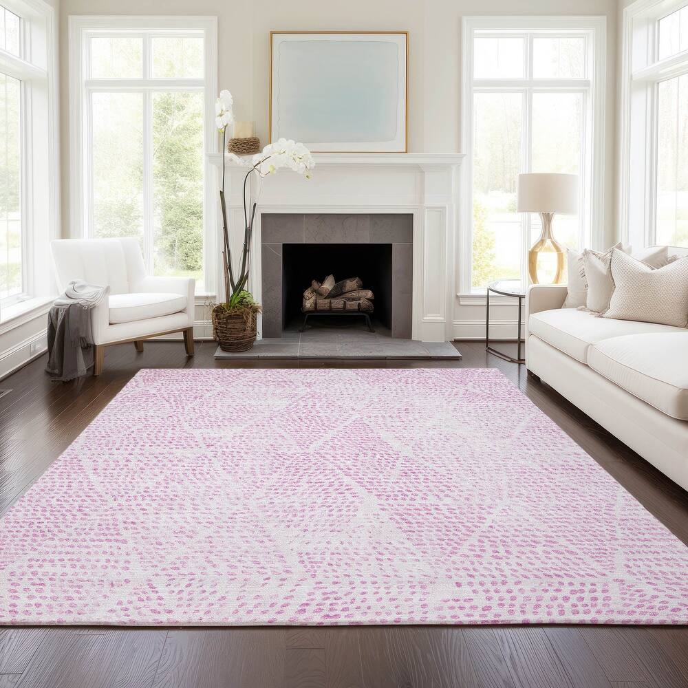 Machine Washable Indoor/ Outdoor Chantille Contemporary Diamonds Rug