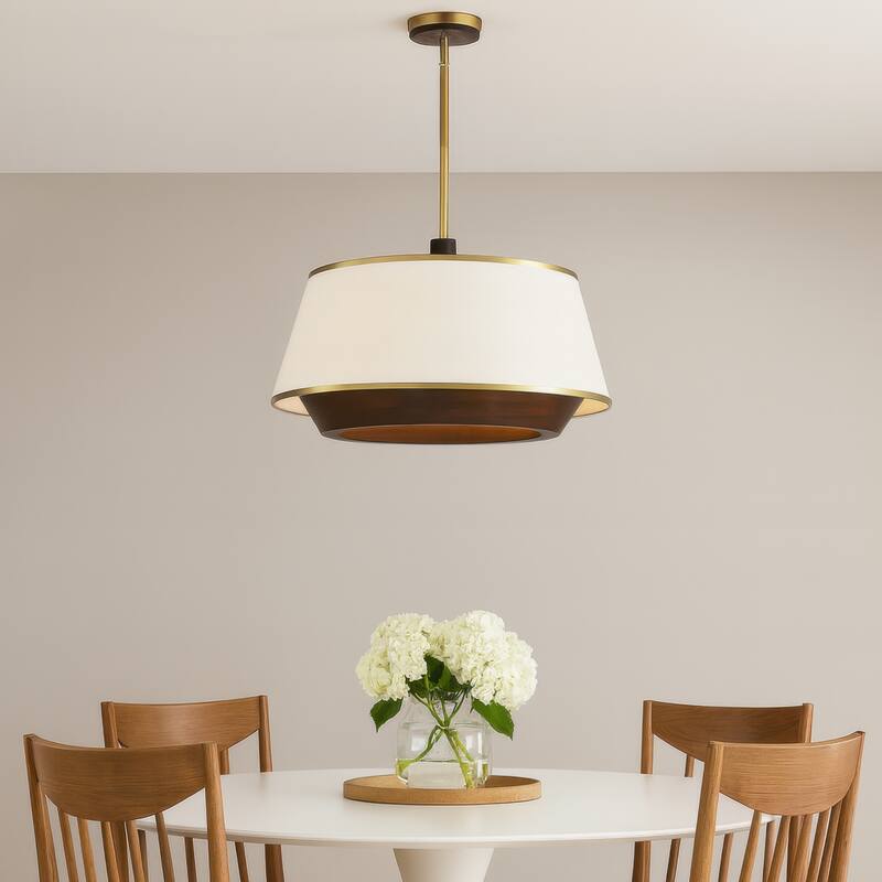 Varaluz Desert Flyer 6-Light Pendant - Satin Brass/Medium Walnut