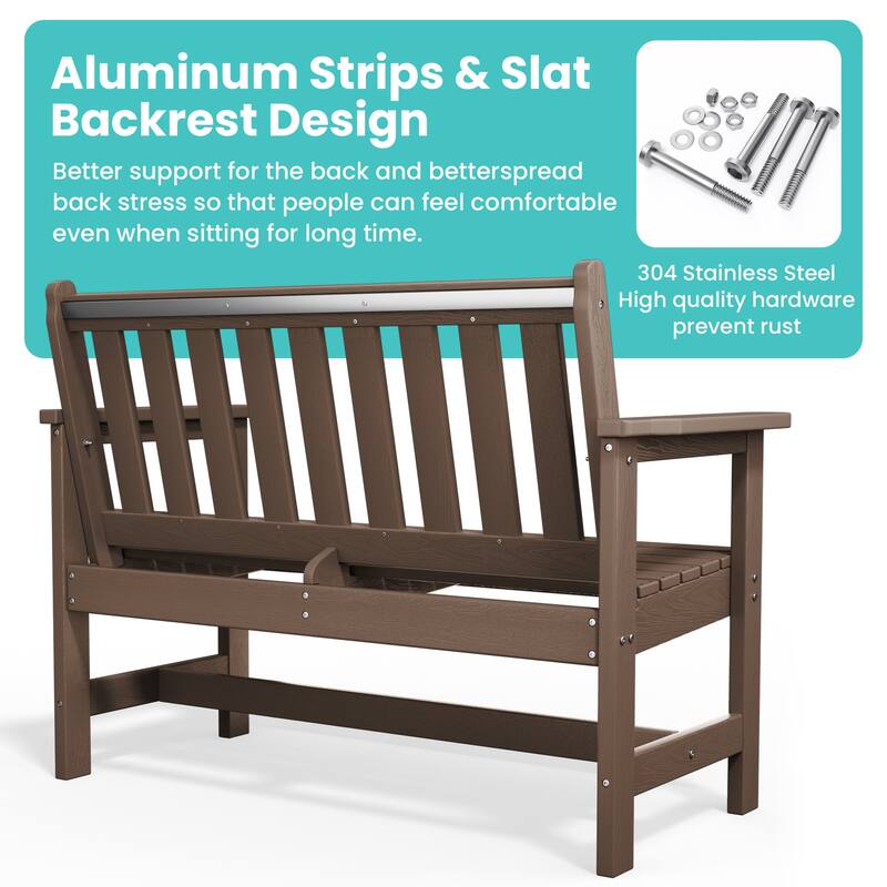 Outdoor 2-Person Garden Bench 42.92-in W x 35.83-in H