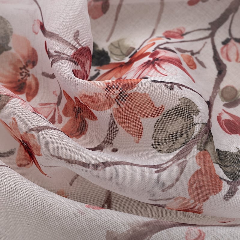 Amelia Floral Sheer Window Curtain Panel 84" or 90"